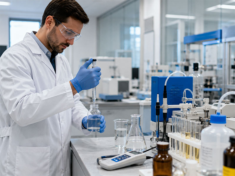 Cientista-trabalhando-em-laboratório-moderno-de-analise-de-agua-e-ar